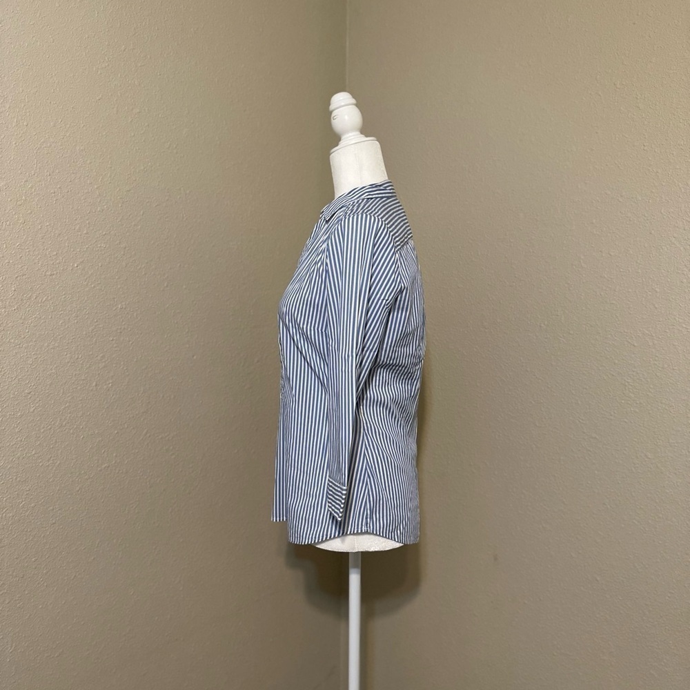 H&M Stripped Long Sleeve Button Down Blouse Size: 8 - Picture 4 of 6